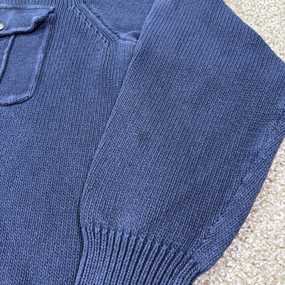 Vtg Polo Ralph Lauren Shawl Collar Military Style Sweater 90s 2XLT Linen Cotton - Picture 5 of 10